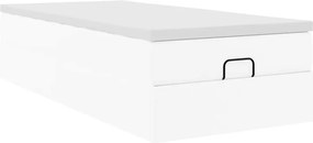 vidaXL Οθωμανικό κρεβάτι με στρώμα Λευκό 100x200cm Faux Leather