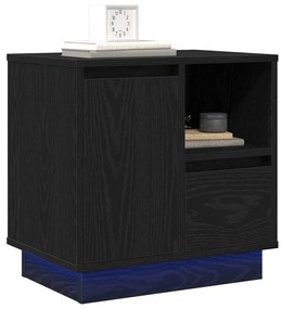 vidaXL Κομοδίνο με συρτάρι Μαύρο 50 x 34.5 x 50 εκ. Επεξεργασμένο ξύλο
