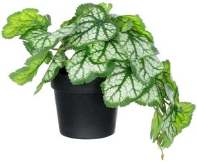 Τεχνητό Φυτό Begonia 20947 Φ23x16cm White-Green GloboStar Πολυαιθυλένιο,Ύφασμα