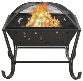 311893  FIRE PIT WITH POKER 62 CM XXL STEEL 311893