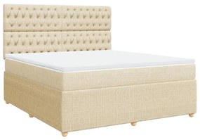 ΚΡΕΒΑΤΙ BOXSPRING ΜΕ ΣΤΡΩΜΑ ΚΡΕΜ 180X200 ΕΚ. ΥΦΑΣΜΑΤΙΝΟ 3292147