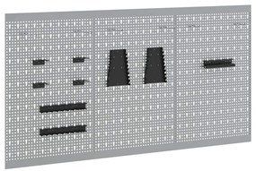vidaXL Αποθηκευτική Παγκάκια 3 pcs Γκρι 150 x 1 x 80 εκ