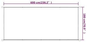 Τέντα Κάθετη Τερακότα 180 x 600 εκ. από Ύφασμα Oxford - Κόκκινο