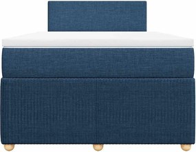 vidaXL Κρεβάτι Boxspring με Στρώμα Μπλε 120x200 εκ. Υφασμάτινο