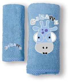 Σετ Πετσέτες Bebe 2τμχ Βαμβακερές Giraffe Blue SBaby