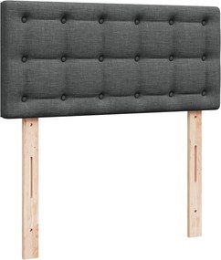 vidaXL Κρεβάτι Boxspring με Στρώμα Σκούρο Γκρι 80x200 εκ. Υφασμάτινο