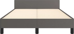 vidaXL Πλαίσιο Κρεβατιού χωρίς στρώμα Γκρι 120x190 εκ.Συνθ. Δέρμα