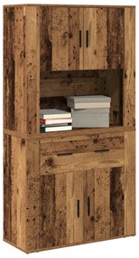 vidaXL Υψηλό ντουλάπι Παλαιού Ξύλου 80x33x150 cm Κατασκευασμένο Υλικό