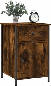 vidaXL Κομοδίνα 2 τεμ. Καπνιστή Δρυς 40x42x60 εκ. από Επεξεργ. Ξύλο