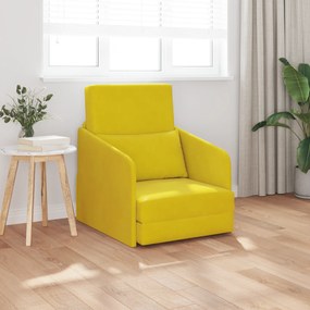 vidaXL Καναπές Κρεβάτι 2 σε 1 Κίτρινος 65x80x83 εκ. Βελούδο