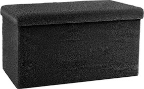 Σκαμπό-μπαούλο Forward pakoworld ύφασμα μπουκλέ ανθρακί 76x38x38εκ