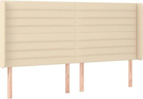 vidaXL Κρεβάτι Boxspring με Στρώμα &amp; LED Κρεμ 180x200 εκ. Υφασμάτινο