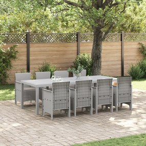 vidaXL Σετ Τραπεζαρίας Εξωτερικού Χώρου 9 pcs Λευκό 250 x 100 x 73 εκ