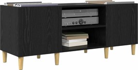 vidaXL Ντουλάπι δίσκων βινυλίου Μαύρη Οξυά 121 x 38 x 48 cm