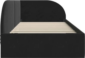 vidaXL Κρεβάτι Γωνίας Μαύρο 80 x 200 cm Βελούδο