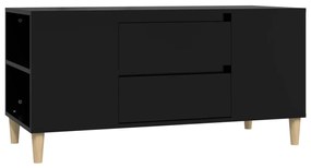 Έπιπλο Τηλεόρασης Μαύρο 102x44,5x50 εκ. Επεξεργασμένο Ξύλο - Μαύρο