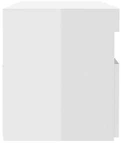 Έπιπλο Τηλεόρασης με LED Γυαλιστερό Λευκό 60 x 35 x 40 εκ. - Λευκό