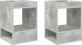 vidaXL End Table 2 pcs Σκυρόδεμα Γκρι 40 x 40 x 56 εκ.