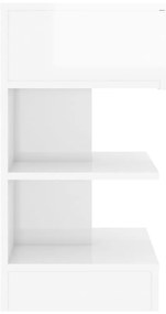 vidaXL Κομοδίνο Γυαλιστερό Λευκό 40 x 35 x 65 εκ. από Επεξ. Ξύλο