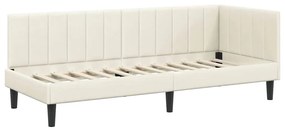 vidaXL Κρεβάτι Γωνίας με κεφαλάρι Κρεμ 80 x 200 cm Βελούδο