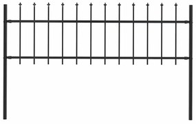 vidaXL Κάγκελα Περίφραξης με Λόγχες Μαύρα 1,7 x 0,6 μ. από Χάλυβα