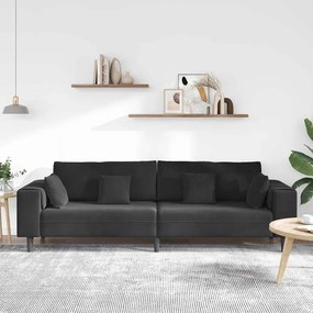 vidaXL Καναπές Μαύρο 250 x 77 x 76 εκ. Βελούδο