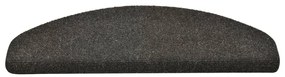 Πατάκια Σκάλας Αυτοκόλ. 15 τεμ Ανθρακί 65x21x4 εκ Βελονιασμένο - Ανθρακί