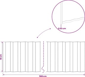 vidaxl Περίγραμμα γκαζόν 5 μ x 10 εκ Γαλβανισμένος Χάλυβας Ασημί