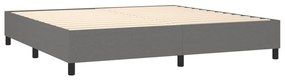 VidaXL Κρεβάτι Boxspring με Στρώμα & LED Σκ.Γκρι 200x200εκ. Υφασμάτινο