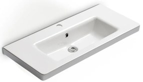 Bianco Ceramica Urban 35080 Λευκός Πορσελάνινος Νιπτήρας Μπάνιου Κρεμαστός ή Ένθετος ή Επικαθήμενος Επίπλου 80x35cm