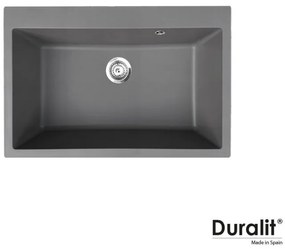 Duralit KZ075 Concrete Ένθετος Συνθετικός Νεροχύτης Με 1 Γούρνα 76x50 cm