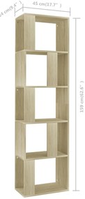 vidaXL Βιβλιοθήκη/Διαχωριστικό Sonoma Δρυς 45x24x159 εκ. Επεξ. Ξύλο