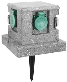 vidaXL Πολύπριζο Κήπου με Αισθητήρα Φωτεινότητας Πλαστικό