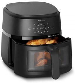 AirFryer Philips NA230/00, 1700W, 6.2L, 60-200C, 13 προγράμματα, χρονοδιακόπτης, γρήγορος αέρας, Μαύρο