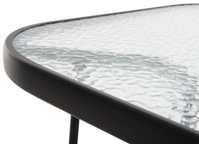 Τραπέζι ADAM C5679.03 Μεταλλικό Μαύρο με Γυάλινη επιφάνεια 120x70x70Υεκ. 120x70x70 εκ.