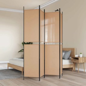 vidaXL Διαχωριστικό Δωματίου 4 Πάνελ Μπεζ 200 x 220 cm Ύφασμα