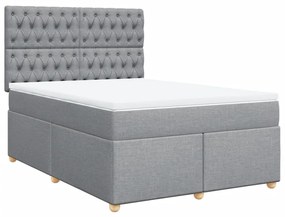 ΚΡΕΒΑΤΙ BOXSPRING ΜΕ ΣΤΡΩΜΑ ΑΝΟΙΧΤΟ ΓΚΡΙ 140X190 ΕΚ. ΥΦΑΣΜΑΤΙΝΟ 3293582