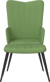 VidaXL Πολυθρόνα Relax Ανοιχτό Πράσινο Βελούδινη με Σκαμπό