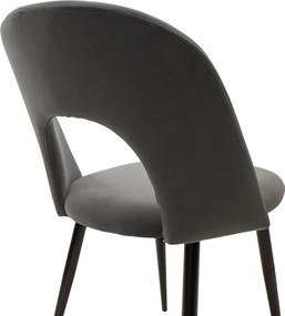 Καρέκλα Jonah pakoworld μεταλλική μαύρη βελουτέ ανθρακί