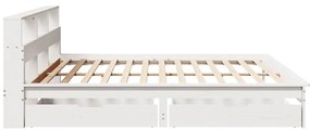 vidaXL Κρεβάτι Βιβλιοθήκη Χωρίς Στρώμα 200x200 εκ Μασίφ Ξύλο Πεύκου