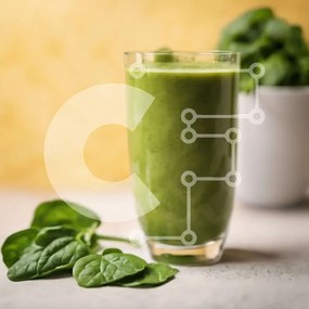 Intra Συλλεκτικό Ξύλινο Παζλ Plywood  4mm - Πράσινο Smoothie με φύλλα σπανακιού Σε Ξύλινο Κουτί - Διαστάσεις: 10x10 cm – 25 κομμάτια