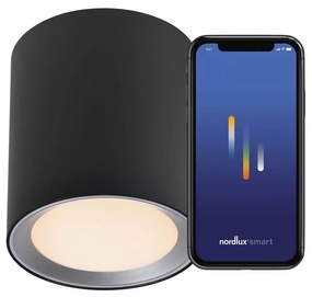 Φωτιστικό Οροφής - Πλαφονιέρα Landon Smart Long 2110850103 2700-6500K 700Lm 12,5x14cm Black Nordlux Metal