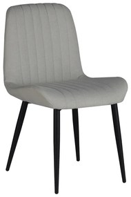 320-000023 Καρέκλα Versa pakoworld εκρού ύφασμα-πόδι μαύρο μέταλλο 54x63.5x84εκ METAL - FABRIC - PLYWOOD 12mm-  FOAM ECRU- BLACK, 1 Τεμάχιο