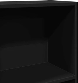 vidaXL Βιβλιοθήκη Μαύρη 40x24x143 εκ. από Επεξεργασμένο Ξύλο