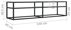 vidaXL Έπιπλο Τηλεόρασης Λευκό Όψη Μαρμάρου 160x40x40,5εκ Ψημένο Γυαλί