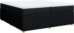 vidaXL Κρεβάτι Boxspring με Στρώμα Μαύρο 200x200 εκ. Υφασμάτινο