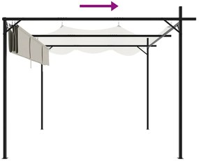 vidaXL Πέργκολα με Πτυσσόμενη Οροφή Κρεμ 295 x 292 x 230 εκ.