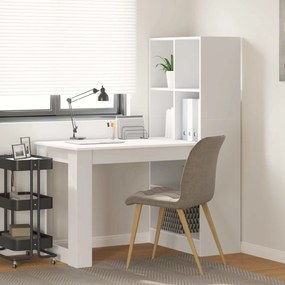 vidaXL Γραφείο Λευκό Επεξεργασμένο Ξύλο 122 x 67 x 145 εκ.