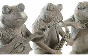 Διακοσμητική Φιγούρα DKD Home Decor Μουσικός 23 x 19,5 x 22,5 cm Καφέ Βάτραχος (3 Μονάδες)