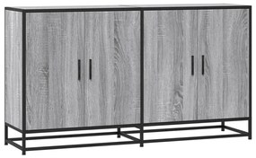 vidaXL Sideboard Grey Sonoma 134x35x76 cm Ξύλινο μηχανουργικό ξύλο